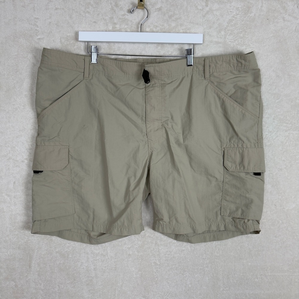 Lands End Mens 3XL T Khaki Cargo Shorts Lightweight Quick Dry Outdoor Adventure